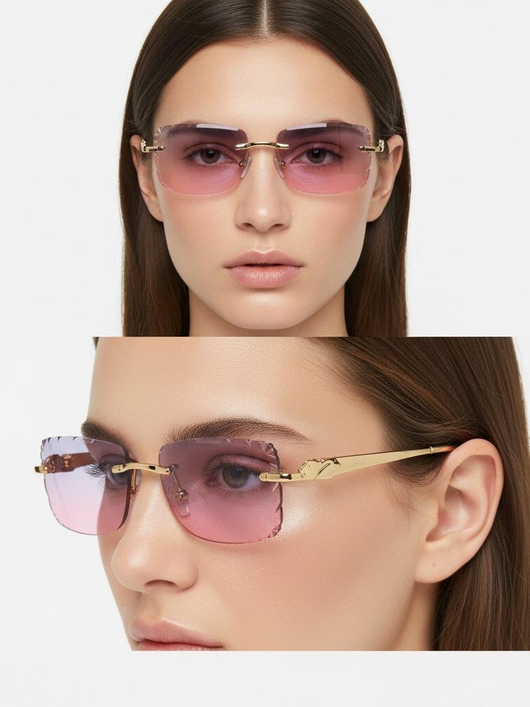 Rimless Sunglasses Pink