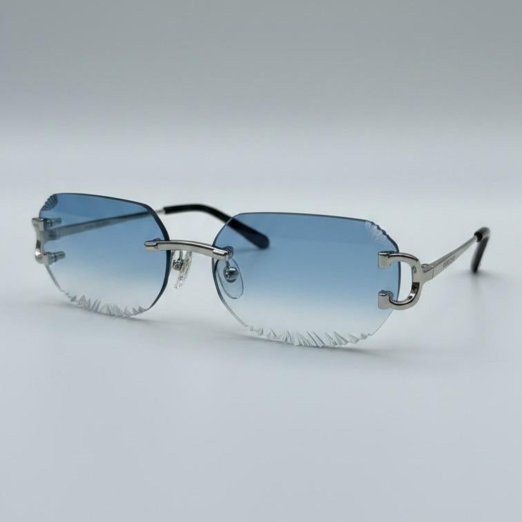 Kacamata Rimless Premium Panthère Style Frame Silver Lensa
