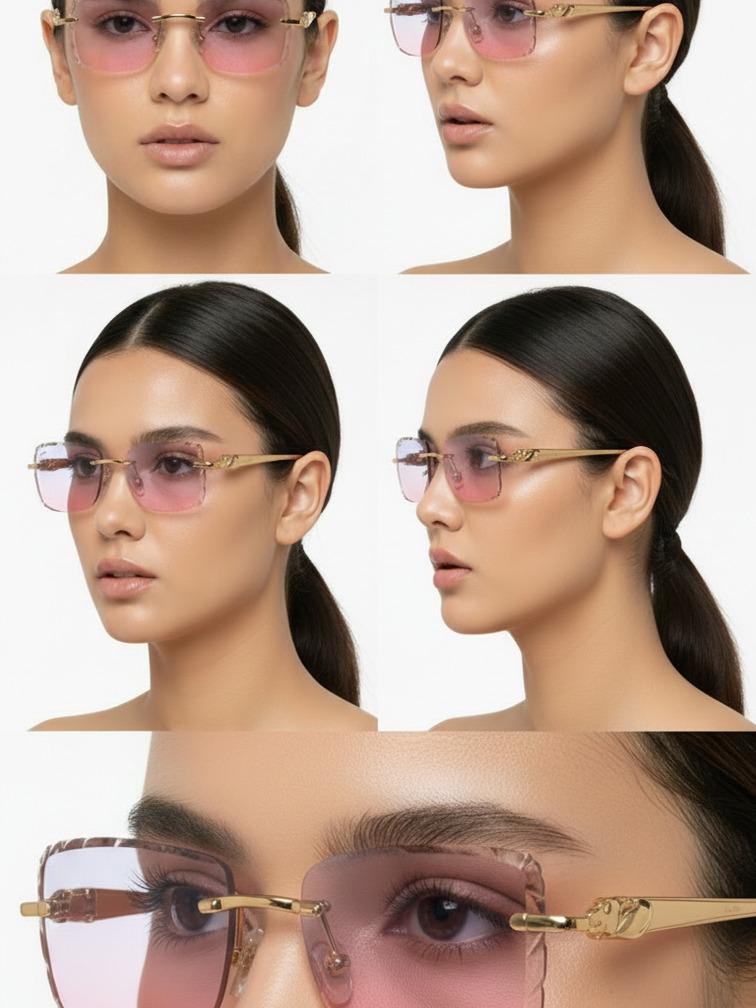 Rimless Sunglasses Pink