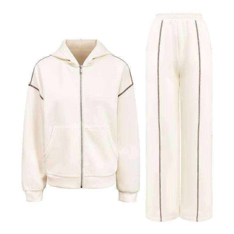 Women Sport Hoodie & Wide Leg Pants Set