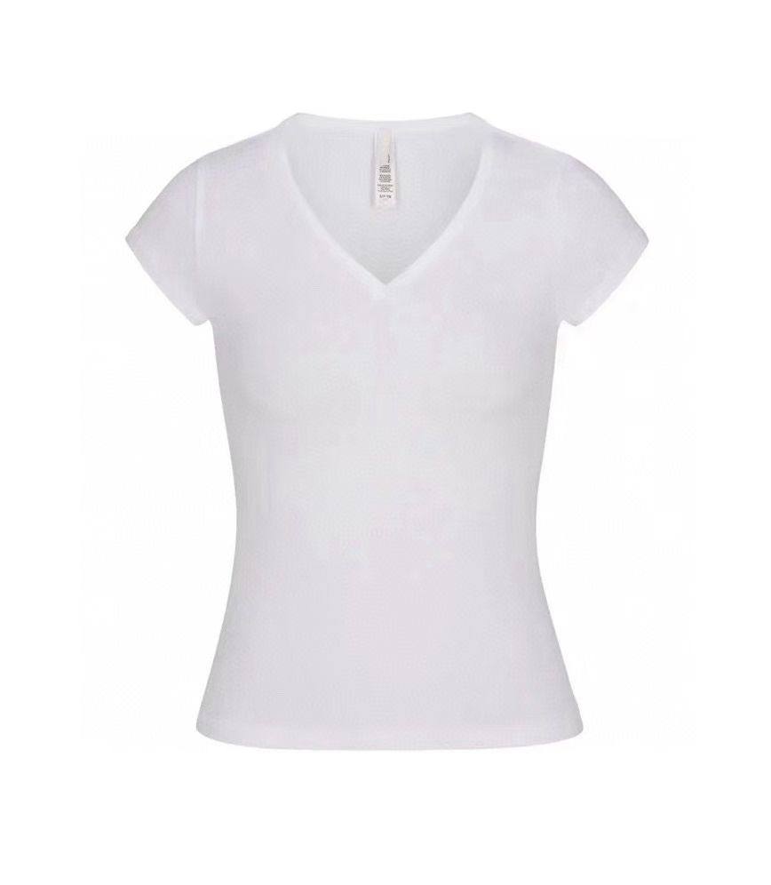 Women Basic V-Neck Short Sleeve T-Shirt