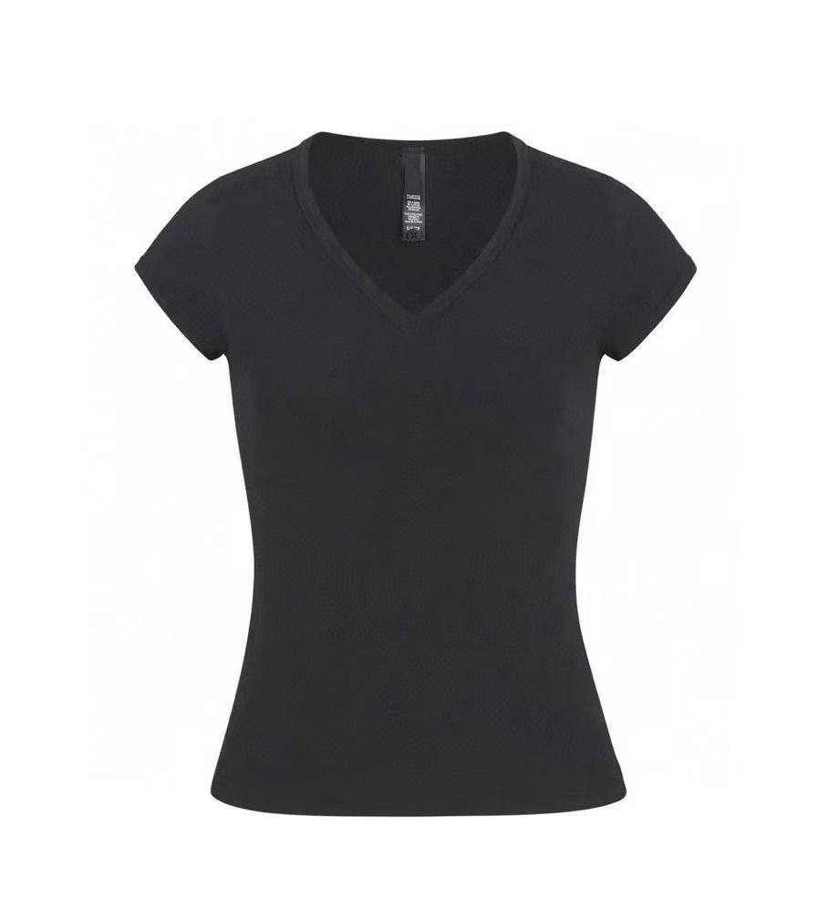 Women Basic V-Neck Short Sleeve T-Shirt