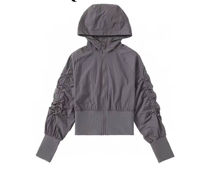 Women Lightweight Zip Hooded Sport Jacket