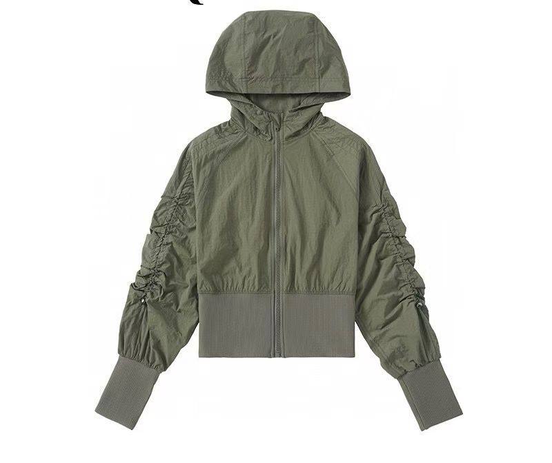 Women Lightweight Zip Hooded Sport Jacket