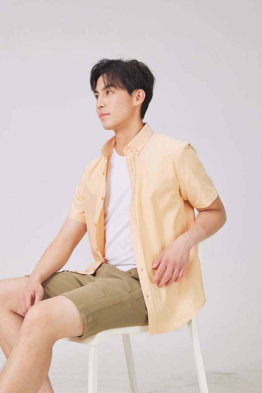 Men Casual Short Sleeve Cotton Shirt